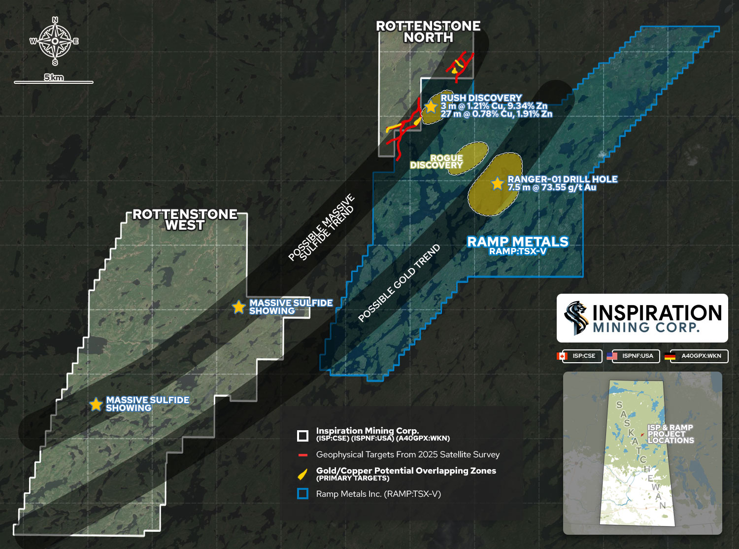 Rottenstone Northwest Project — property location map, Saskatchewan